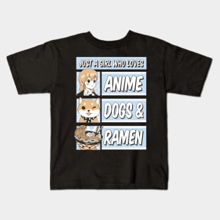 Anime Love, Dog Joy, Ramen Comfort Kids T-Shirt